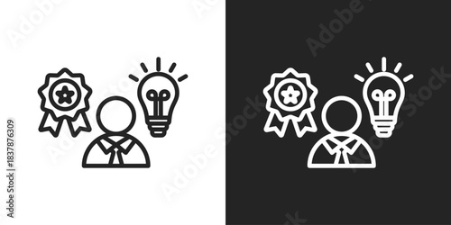 Creative Team Icon In Black And White Line Style