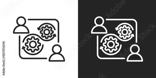 Accountability Icon In Black And White Line Style