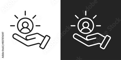 Alignment Icon In Black And White Line Style