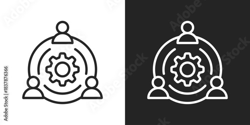 Empowerment Icon In Black And White Line Style