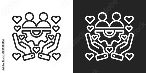 Respect Icon In Black And White Line Style