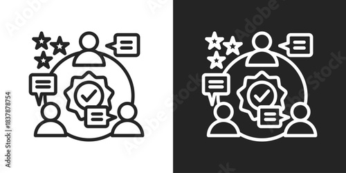 communication Icon In Black And White Line Style