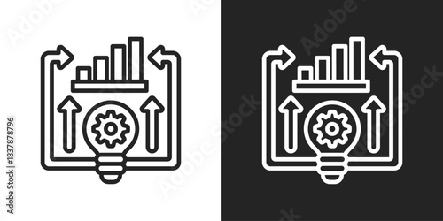Innovation Icon In Black And White Line Style