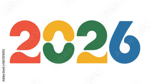 A Colorful Celebration of 2026: An eye-catching graphic features the numbers 2026 rendered in a vibrant, multi-colored palette, symbolizing a new year filled with hope, progress.
