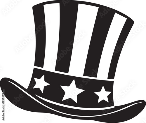 Uncle sam hat with stars and stripes patriotic symbol