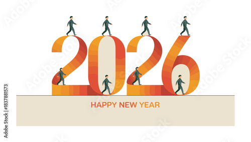 Embarking on the New Horizon: A vibrant and hopeful visual concept for the new year, symbolizing progress, collective growth, and moving forward towards a brighter future. 