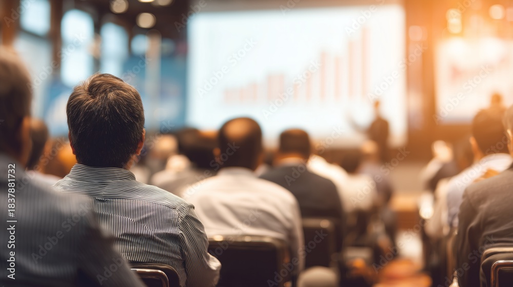 Obraz premium Businesspeople attending a seminar, learning and training in a conference room