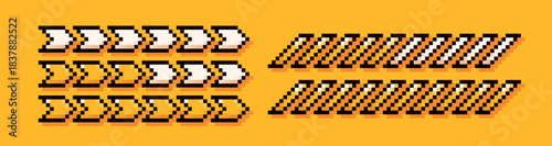 Two different loading yellow bars. Pixel art simple style.