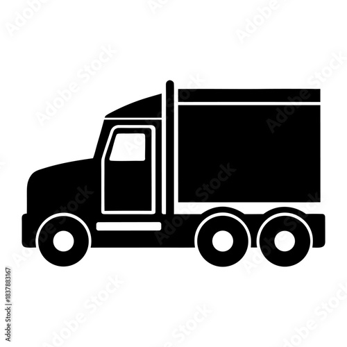 Industrial Truck Heavy Goods Vehicle Symbol on White.