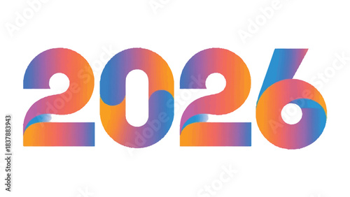 Visualizing the Future: A captivating depiction of the year 2026, rendered in a gradient of vibrant colors, symbolizing optimism, and innovation.