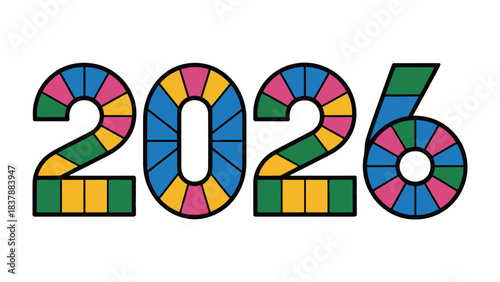 A Colorful 2026: A vibrant and creatively designed image showcasing the year 2026. This dynamic visual suggests future possibilities and optimistic new beginnings.