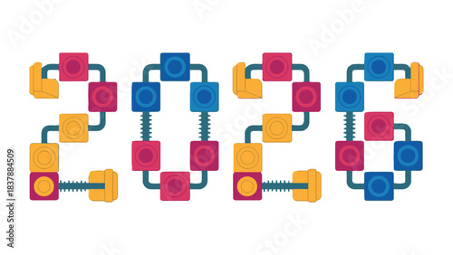 2026: An abstract digital creation of the numerical year 2026. This dynamic, abstract composition captures the essence of technological advancements.