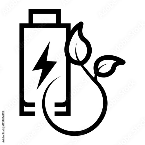 eco battery Line Icon