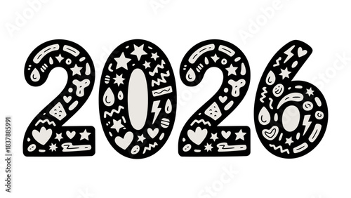 A Creative 2026: An intricately designed 2026 illustration, adorned with charming details, is a vibrant emblem of the future, promising exciting opportunities.