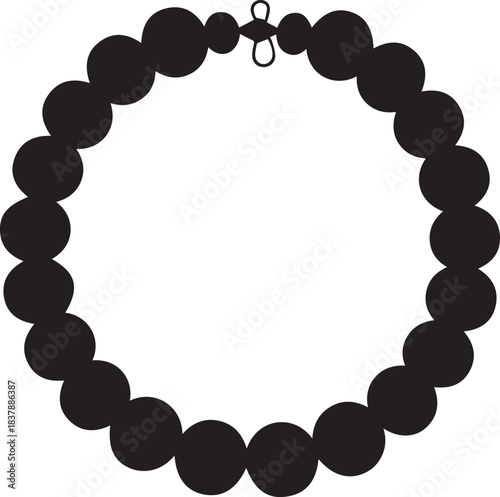 Black beaded bracelet with silver clasp on a white background