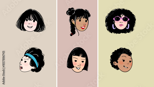 HandDrawn Girl Faces