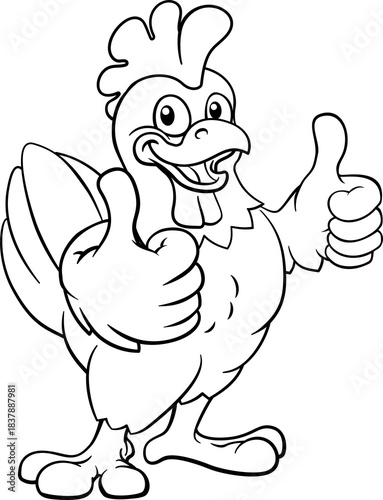 A chicken cartoon rooster c...