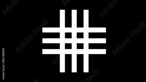 Abstract white grid pattern on a solid black background, minimalist geometric design, modern graphic element, simple texture, digital backdrop