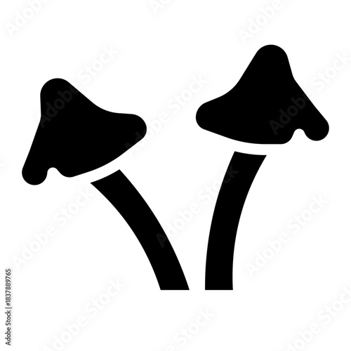 Mushrooms icons . Mushroom stem and cap, thin line design. The body of the fungus, linear symbols collection.. isolated vector illustration.