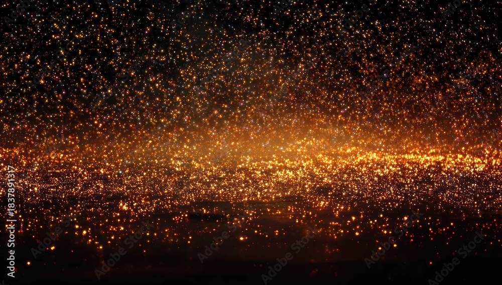 Fototapeta premium Glowing, dark abstract, granular composition, with shimmering particles creating a celestial effect