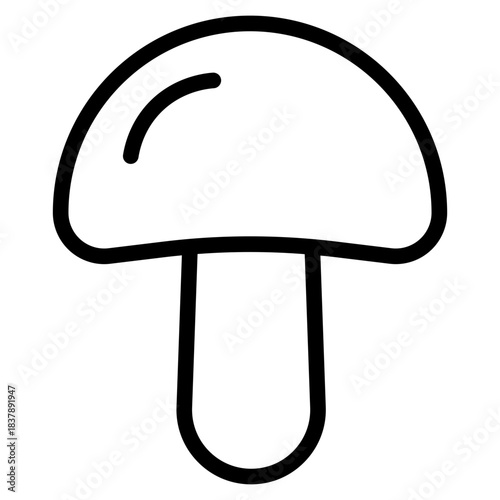 Mushrooms icon. Mushroom stem and cap, thin line design. The body of the fungus, linear symbols collection. isolated vector illustration.