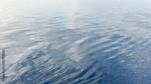 Serenity on Water: A Tranquil Reflection of Calm Waters Under Gentle Light. HDR Video, Seamless Loop