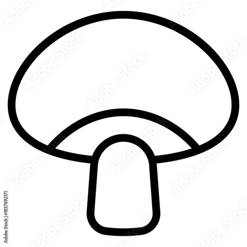 Mushrooms icon. Mushroom stem and cap, thin line design. The body of the fungus, linear symbols collection. isolated vector illustration.