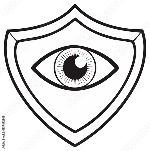 Iconic shield emblem featuring a watchful eye within a protective crest symbol
