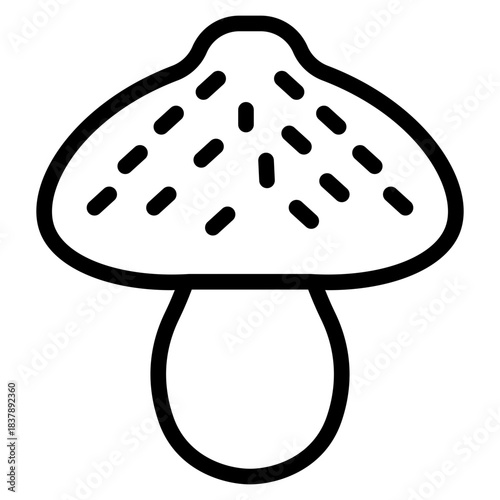 Mushrooms icon. Mushroom stem and cap, thin line design. The body of the fungus, linear symbols collection. isolated vector illustration.