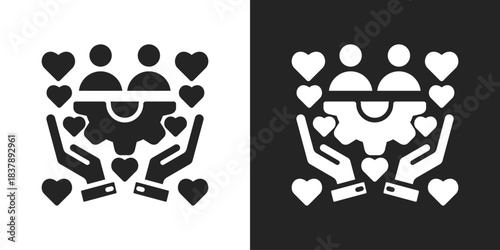 Respect Icon In Black And White Glyph Style