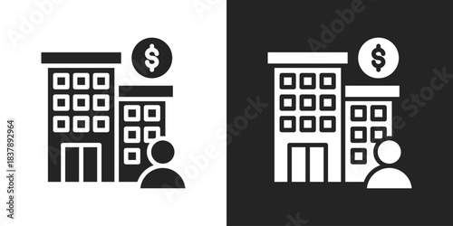 Company Icon In Black And White Glyph Style