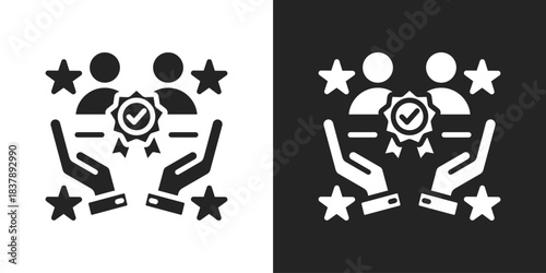 Trustworthiness Icon In Black And White Glyph Style