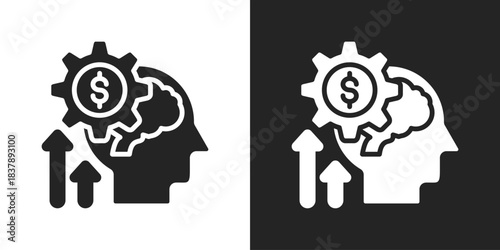 Mindset Icon In Black And White Glyph Style