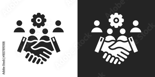 Employee Icon In Black And White Glyph Style