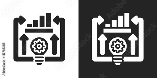 Innovation Icon In Black And White Glyph Style