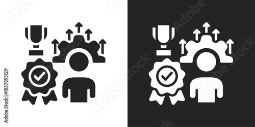 Excellence Icon In Black And White Glyph Style