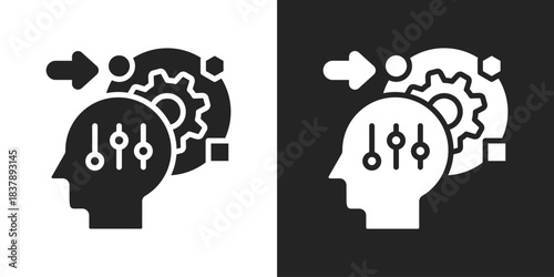 Adaptability Icon In Black And White Glyph Style