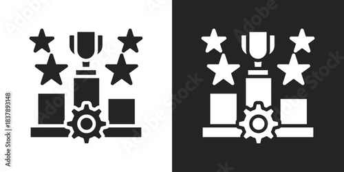 Competitive Icon In Black And White Glyph Style