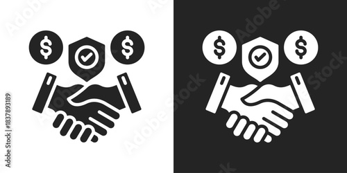 Integrity Icon In Black And White Glyph Style