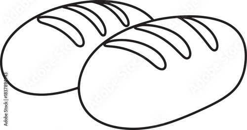 two simple, scored bread loaves.
