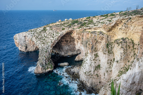 Obraz na płótnie The Blue Grotto is a popular destination for tourists to Malta