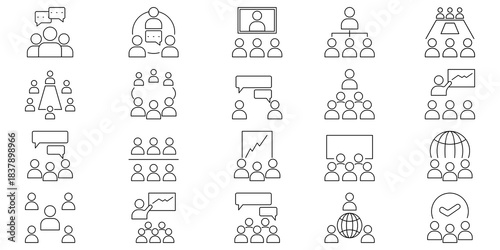 Business Meeting Icon Illustration