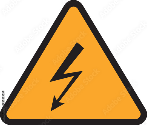 Triangle Electric Warning Yellow Sign