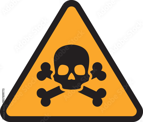 Triangle Yellow Skull Hazard Dangerous Sign