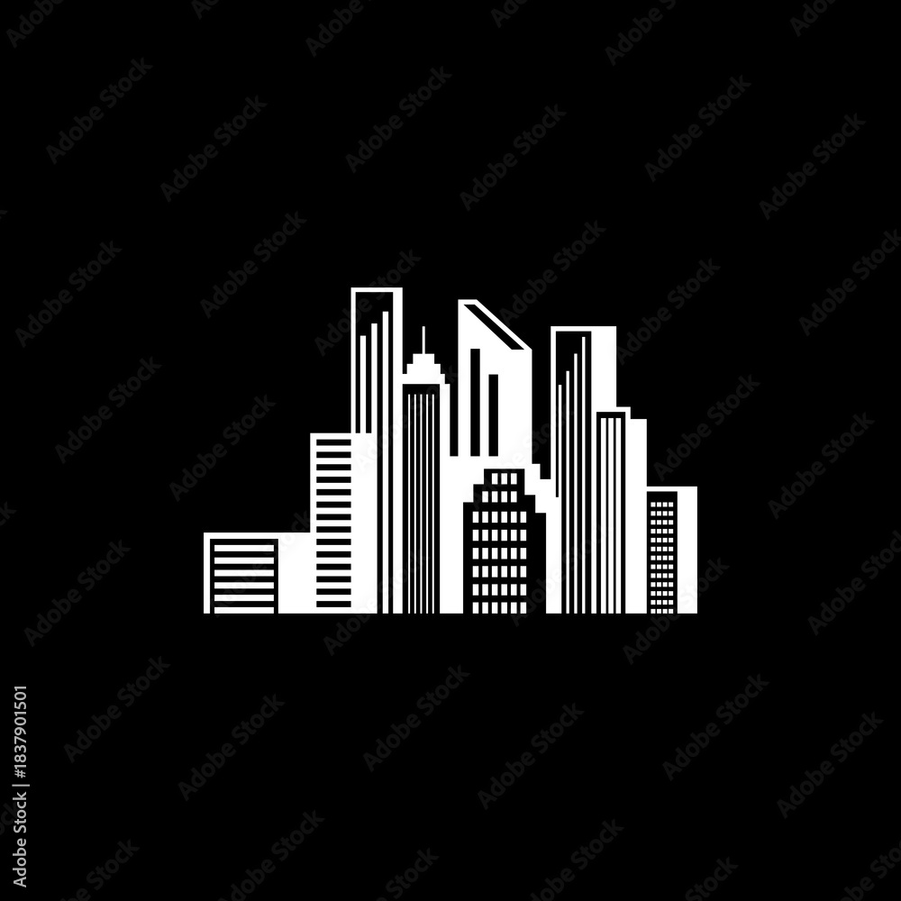 Naklejka premium city skyline silhouette