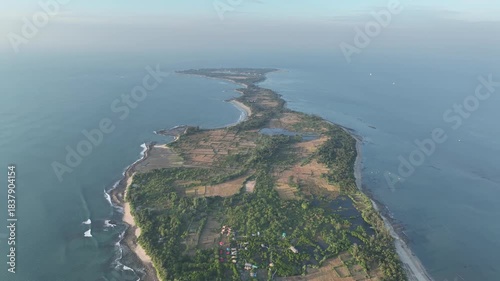 Aerial View of Saint Martin Island Coastline at Sunrise, Teknaf, Cox’s Bazar, Bangladesh