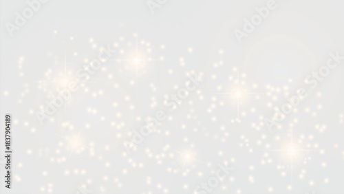 Abstract light particles and bokeh effect on a white background, isolated on white