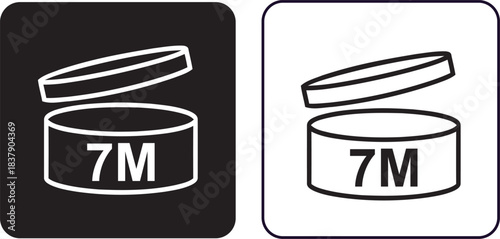 Period after opening symbol indicating the product should be used within 7 months.