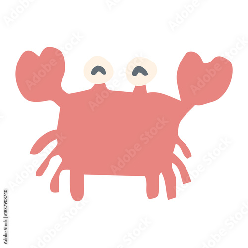 海のなかまたちシリーズ｜カニ / Crab (Cute Simple Illustration)