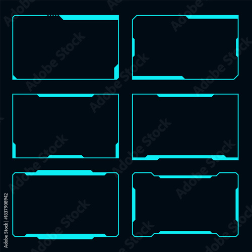 Futuristic interface HUD element frame cyberpunk design